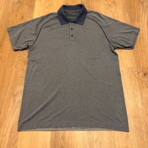 Lululemon Metal Vent Tech Polo Shirt Mens Large Gym Athleisure Casual